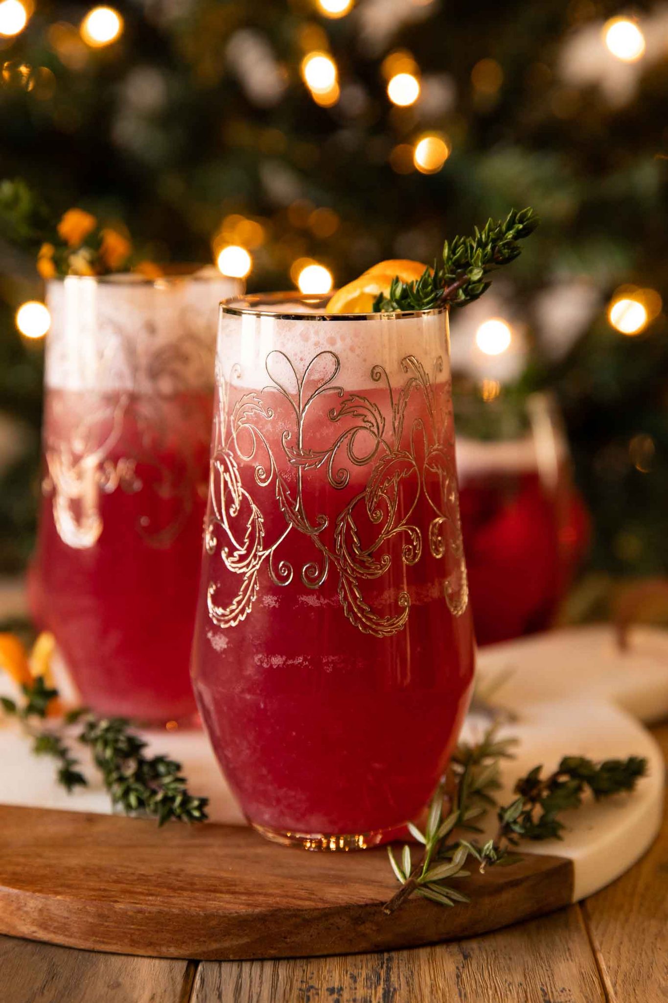 Spiced Cranberry Gin Fizz Desserts & Drinks