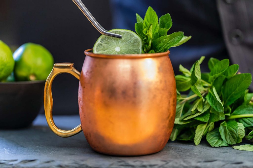 Best vodka for a Moscow mule in a copper mug.