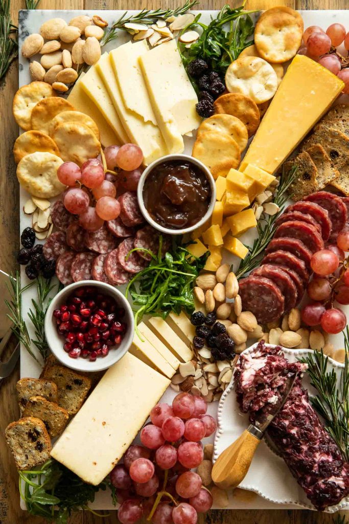 Close up of Christmas Charcuterie Board