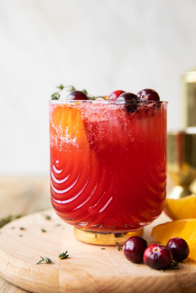 Cranberry Orange Cocktail with ginger beer recipe.