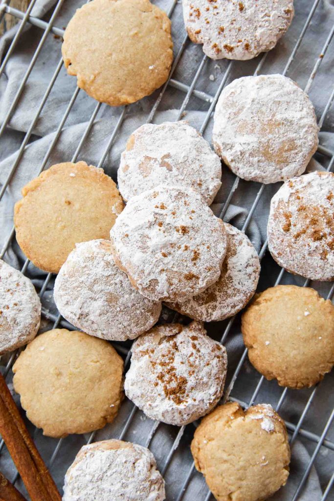 Easy Mexican Cinnamon Cookies cooling on a cookie rack.
