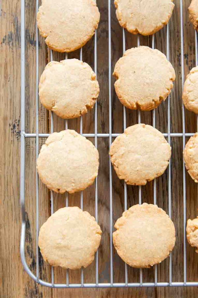 Mexican Cinnamon Cookies recipe on a cooling rack.