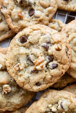 Close up of Chocolate Chip Walnut Cookie.