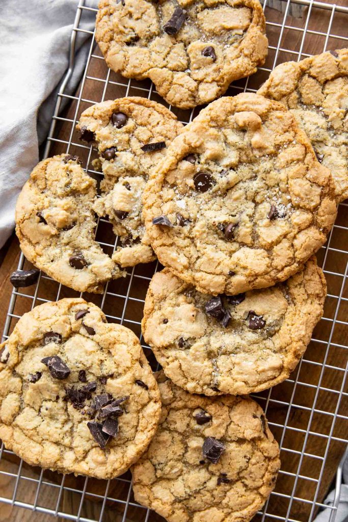 Small-Batch Chocolate Chip Cookies recipe on a cooling rack.