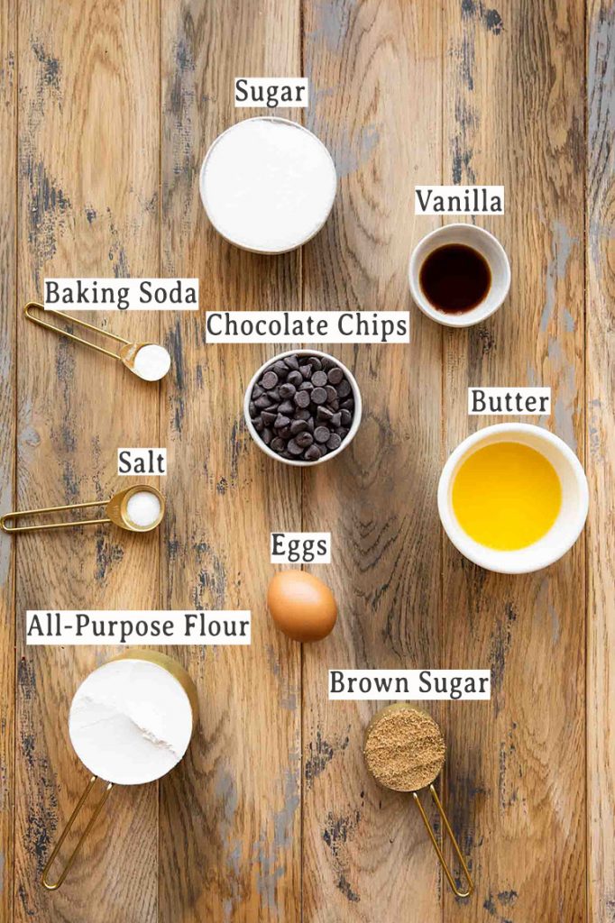 Ingredients for Small-Batch Chocolate Chip Cookies recipe.
