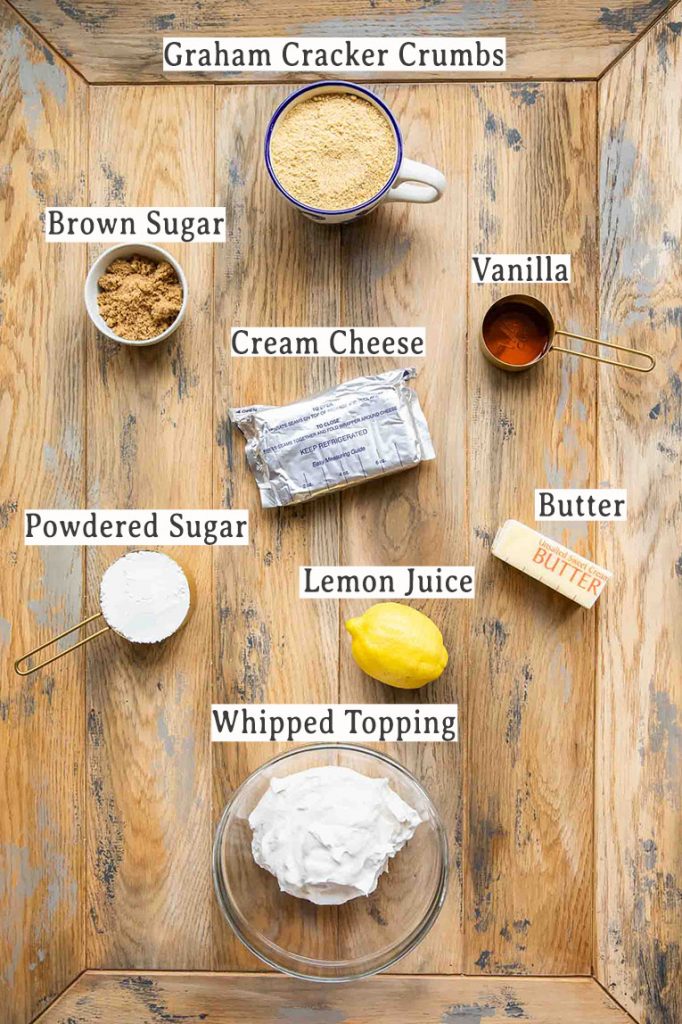 Ingredients for no-bake mini cheesecakes.