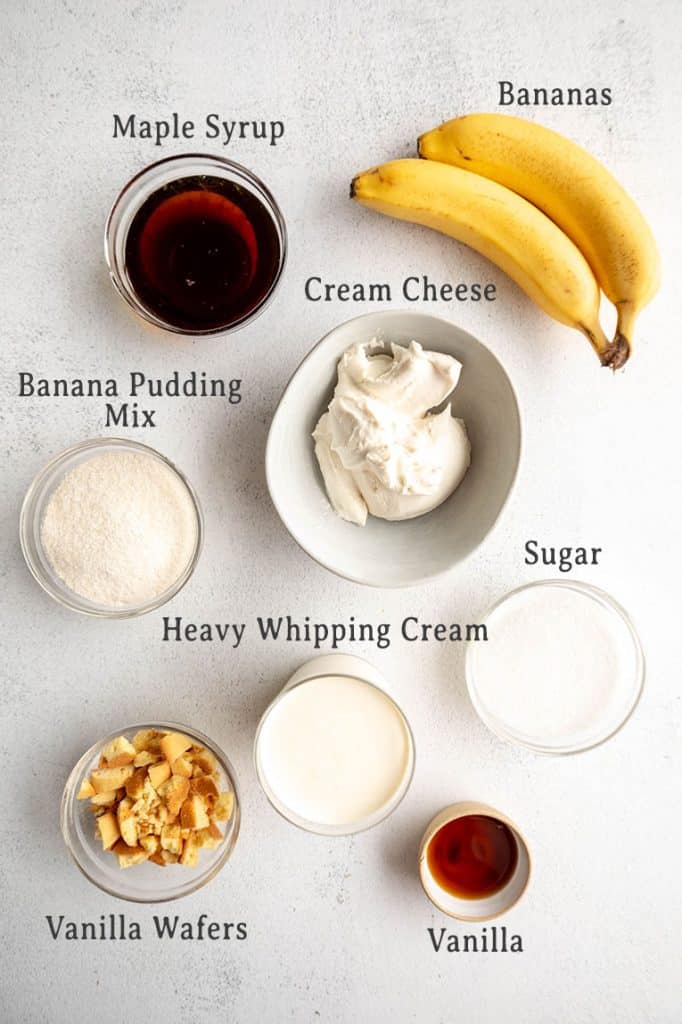 Ingredients for Banana Pudding Ice Cream recipe.