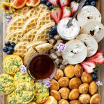 Top shot photo of brunch charcuterie board.