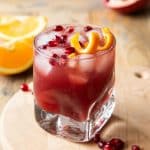 Fizzy Pomegranate Cocktail recipe in a glass.