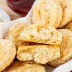 Fluffy sugar biscuits in a basket.