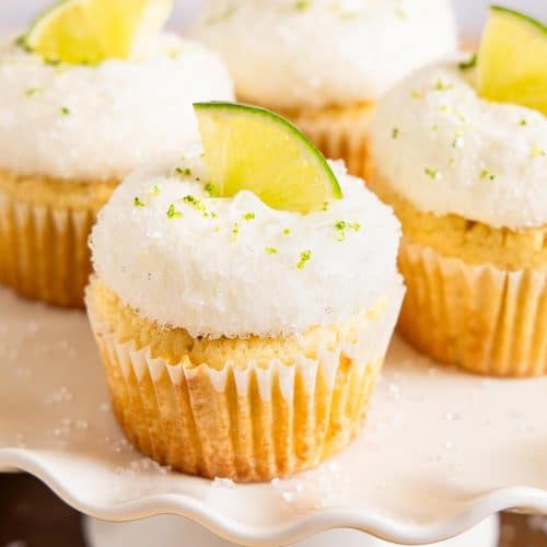 Angled photo of Margarita Cupcake recipe.