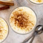 Top shot photo of Rice Pudding in cups.
