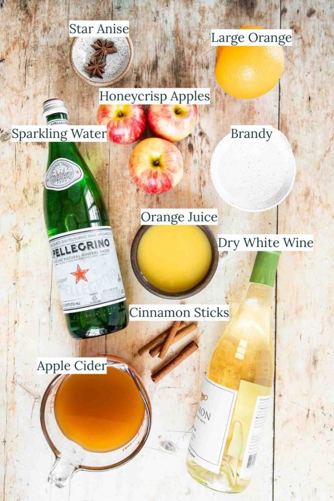 Apple Cider Sangria Ingredients.
