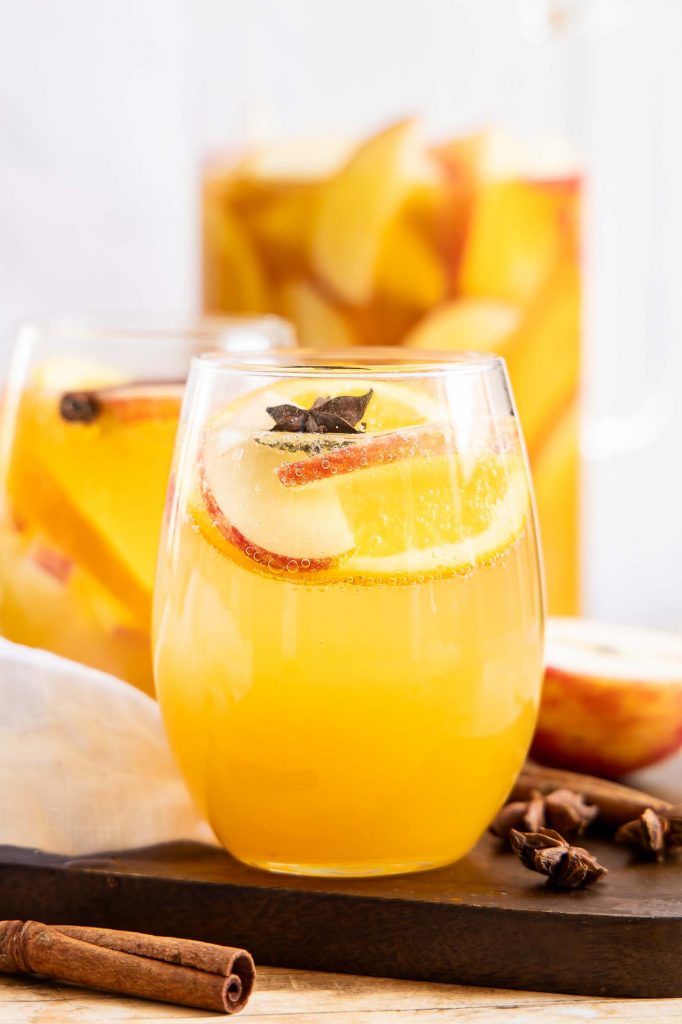 Glass of Apple Cider Sangria.