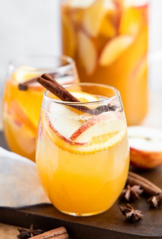 Glass of Apple Cider Sangria.
