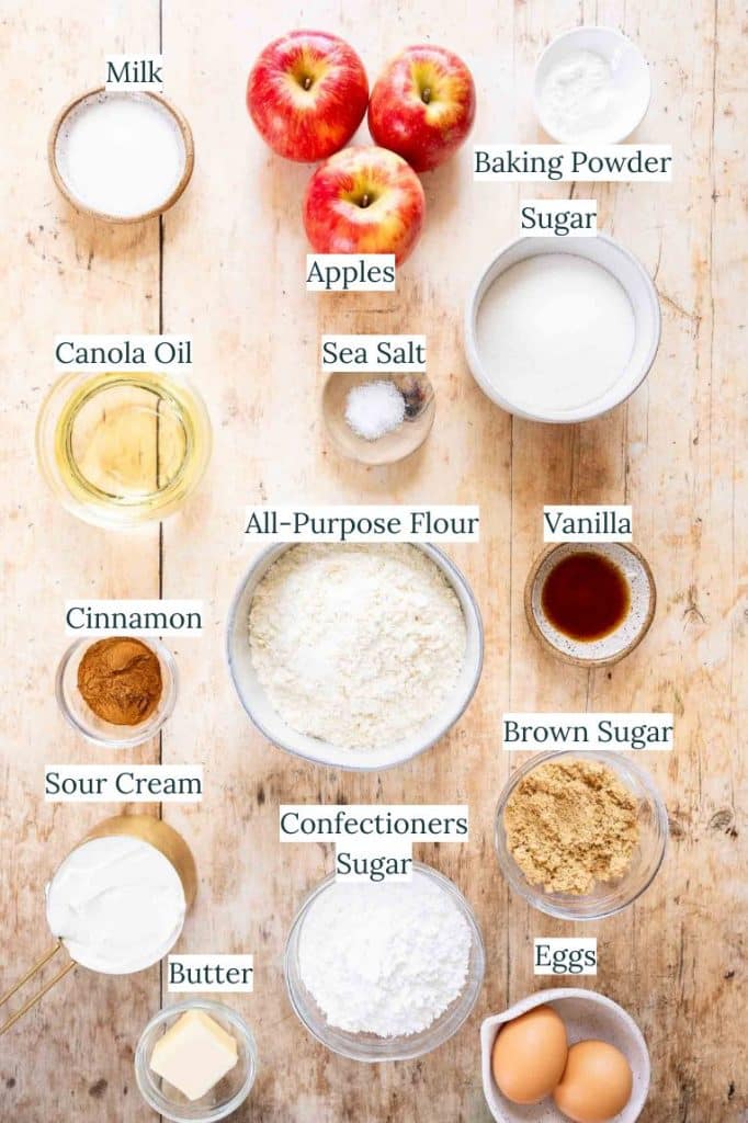 Apple Cinnamon Cake Ingredients.