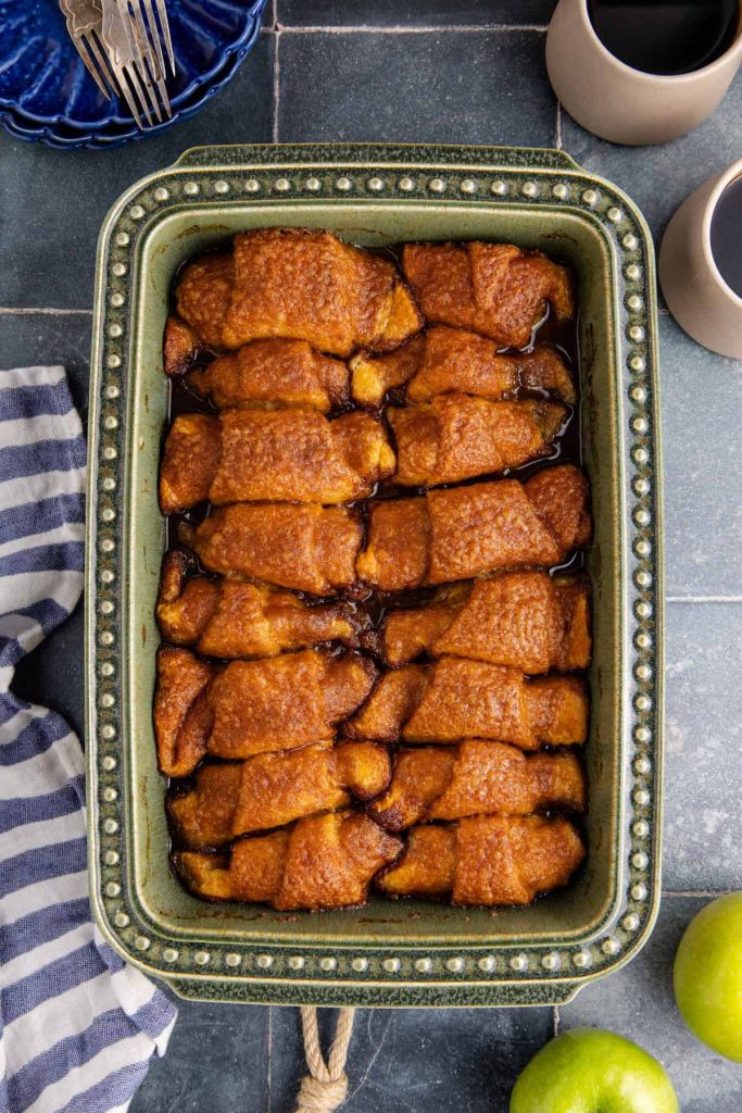 Apple Dumplings in a baking dish.