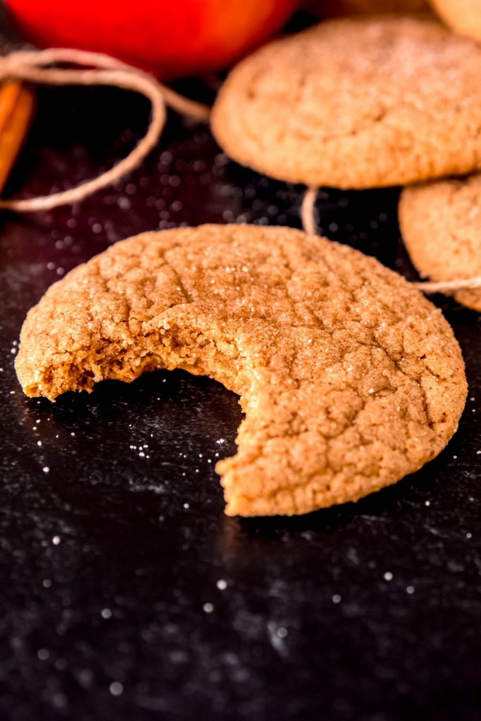 Apple Cider Cookies on a black surface.