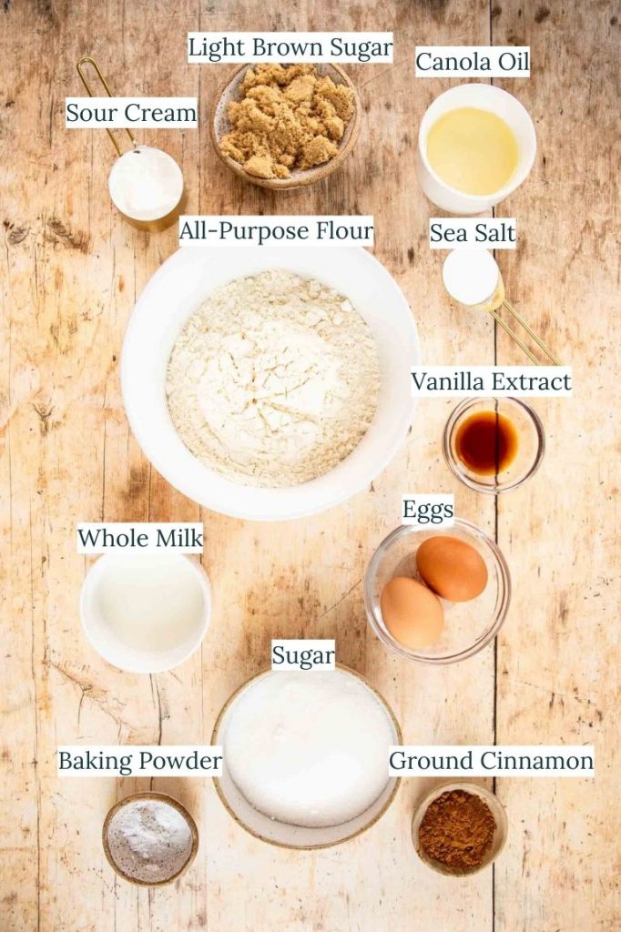 Cake donut ingredients.