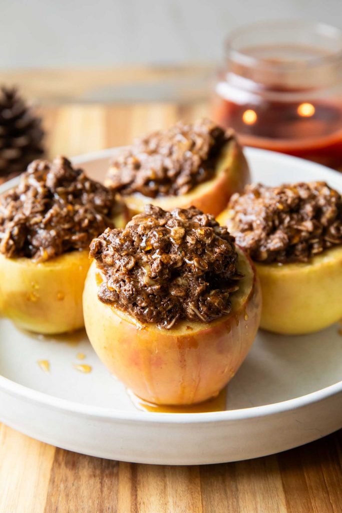 Baked Apples on a plate.
