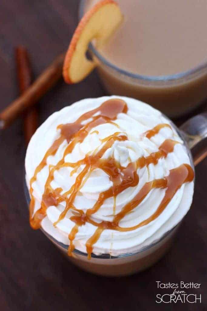 Caramel Apple Cider in a glass.