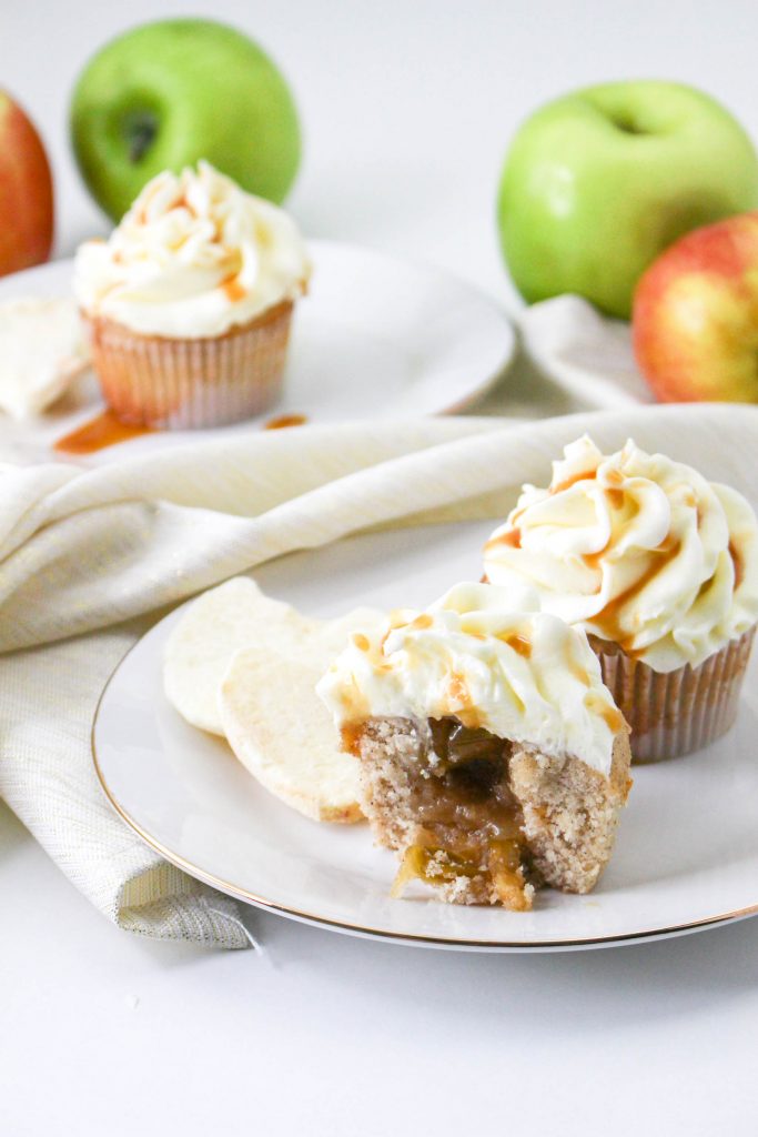 Apple Pie Cupcakes on a plate.