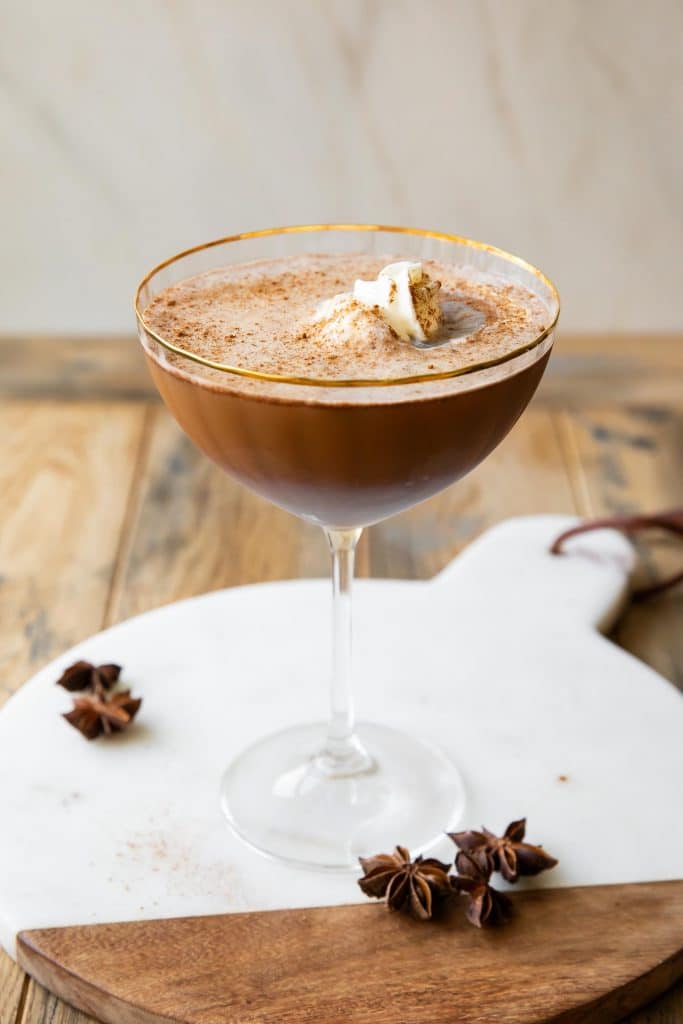 Pumpkin Spice Espresso Martini in a martini glass