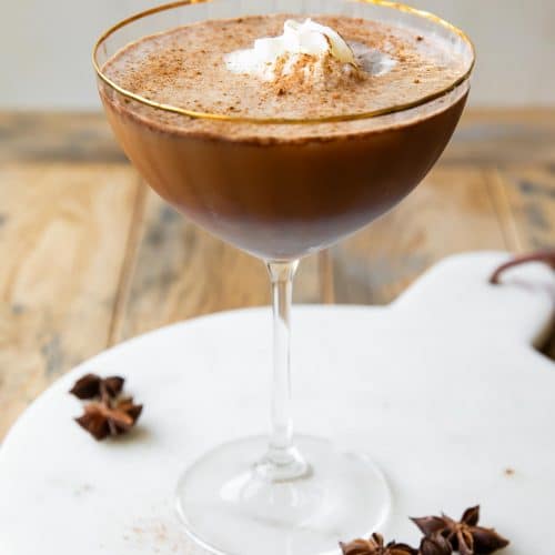 Pumpkin Spice Espresso Martini in a martini glass