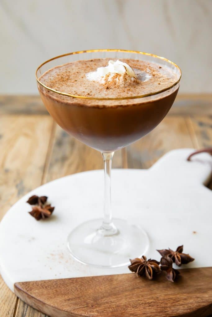 Pumpkin Spice Espresso Martini in a martini glass