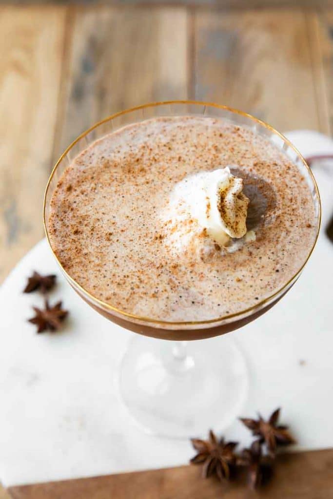 Top angled image of Pumpkin Spice Espresso Martini.