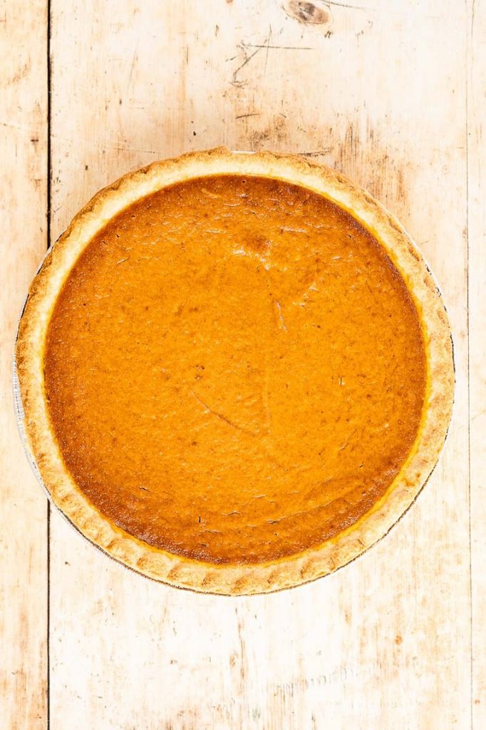 Baked pumpkin pie.