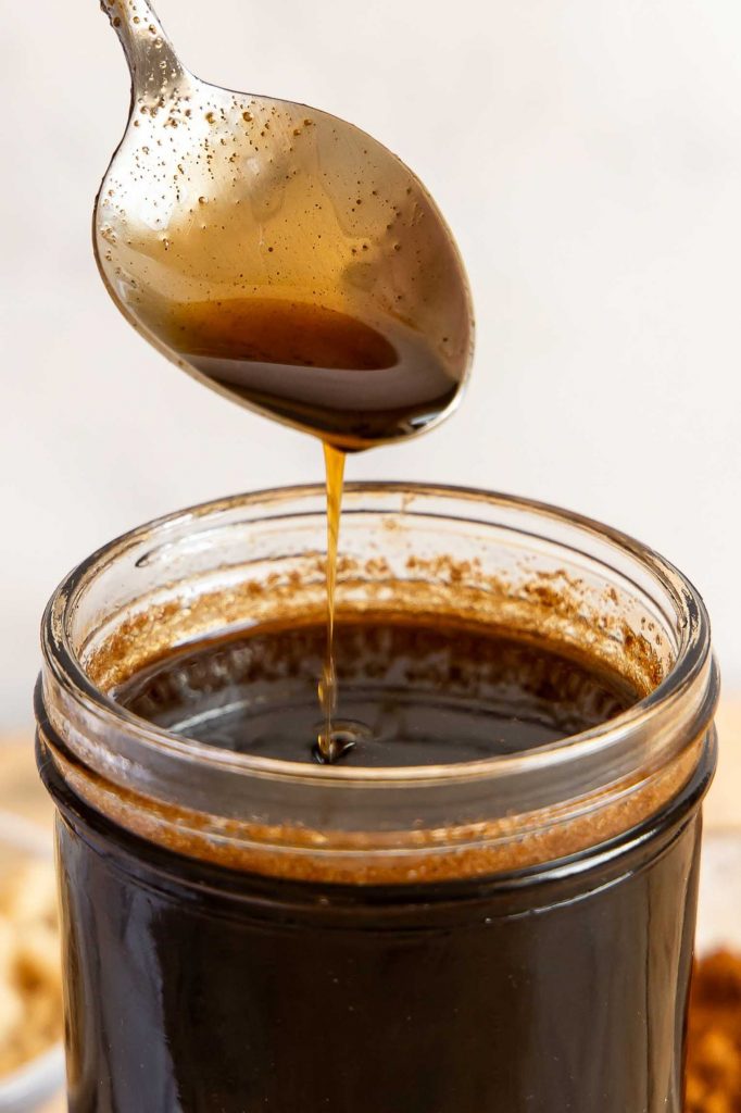 Close up image of brown sugar syrup.