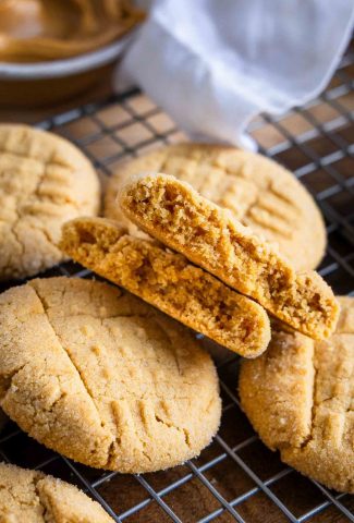 Peanut Butter Cookies on a cooling rack.