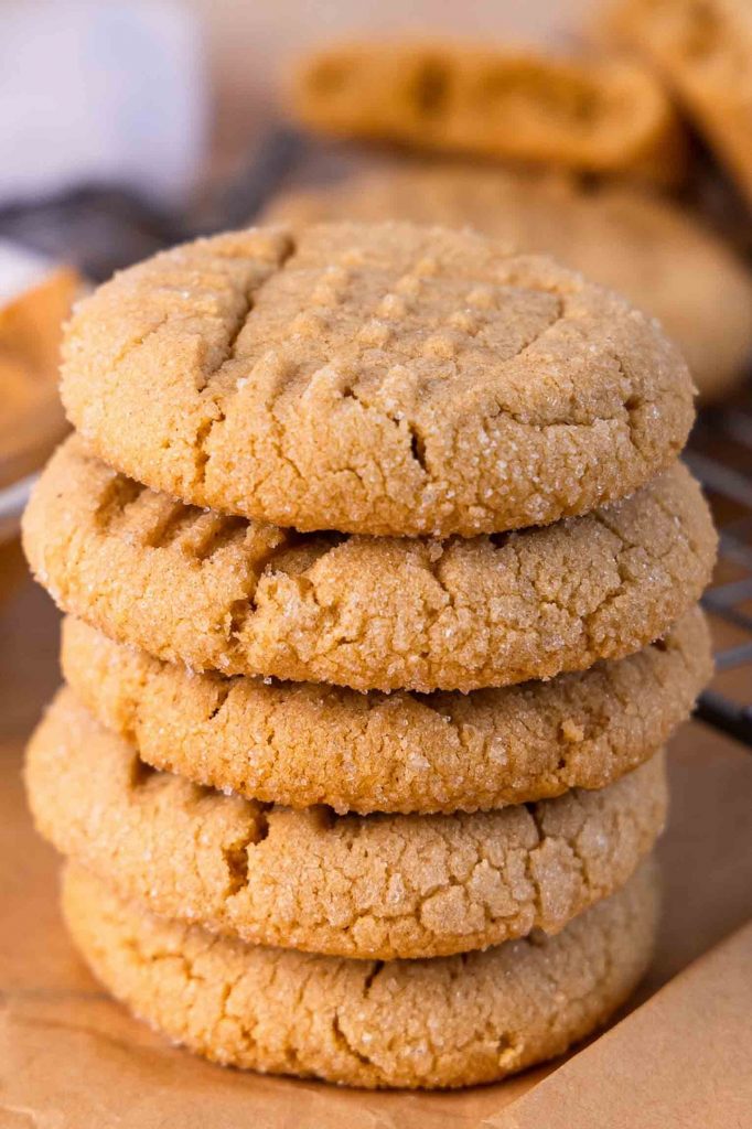 A stack of peanut butter cookies.