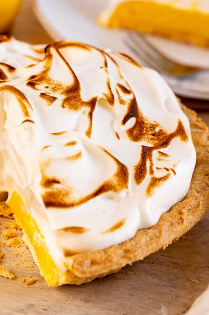 Close up of Lemon Meringue Pie.