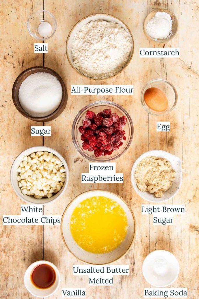 Raspberry Cookie Ingredients.
