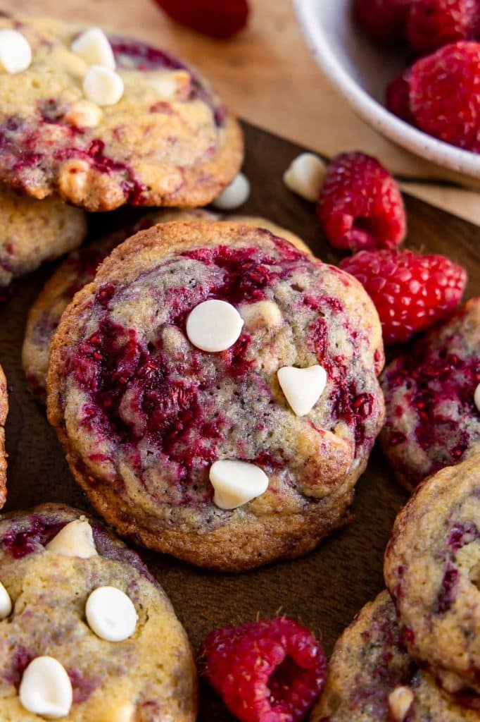 Close up image of raspberry cookie.