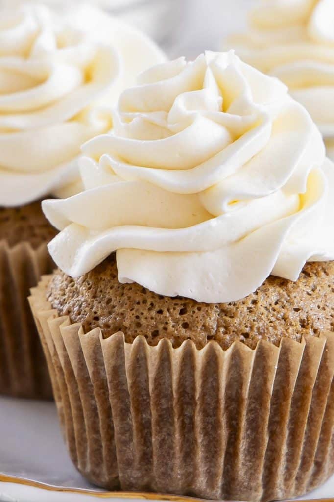 Cupcake with Swiss buttercream icing.