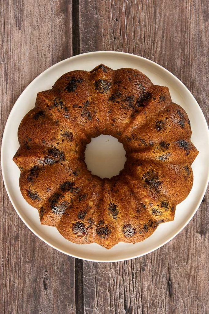Lemon Blackberry cake on a plate.