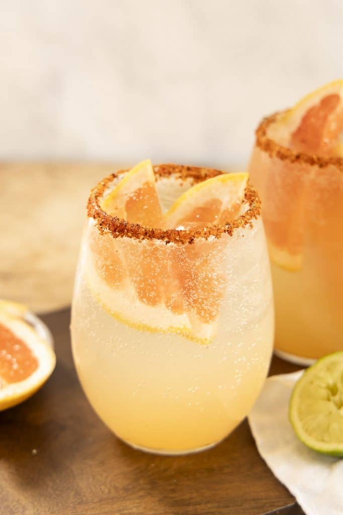 Paloma cocktail in a glass.