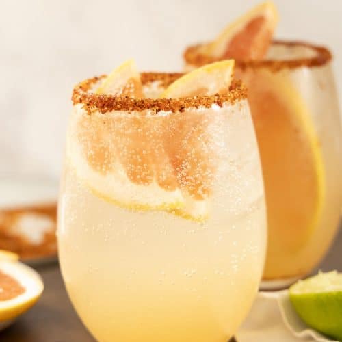 Paloma cocktail in a glass.