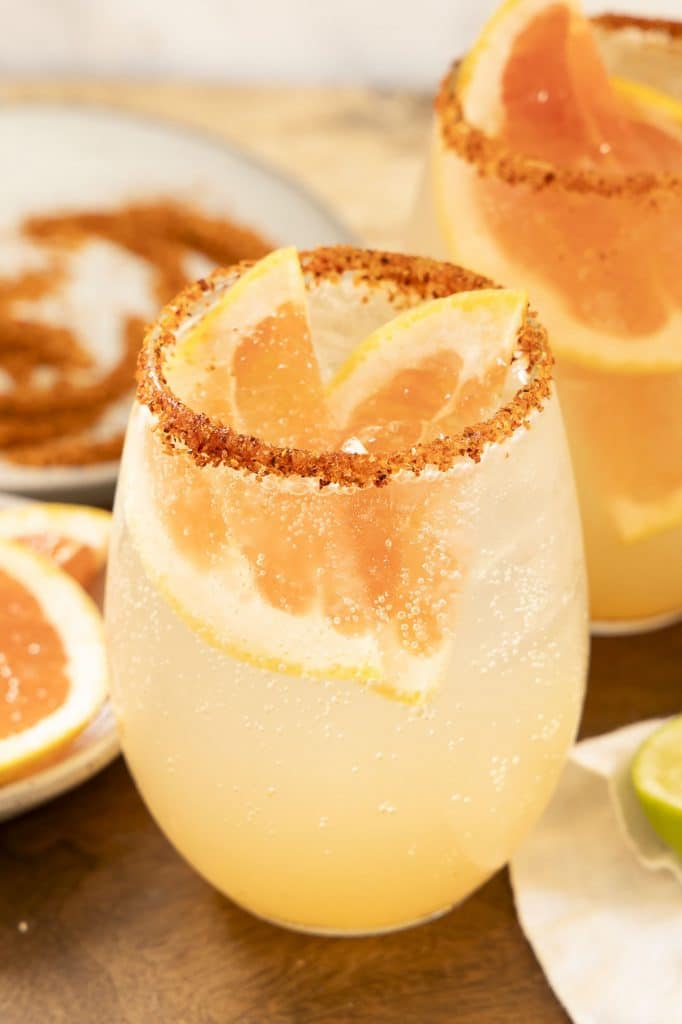 Paloma cocktail in a glass.