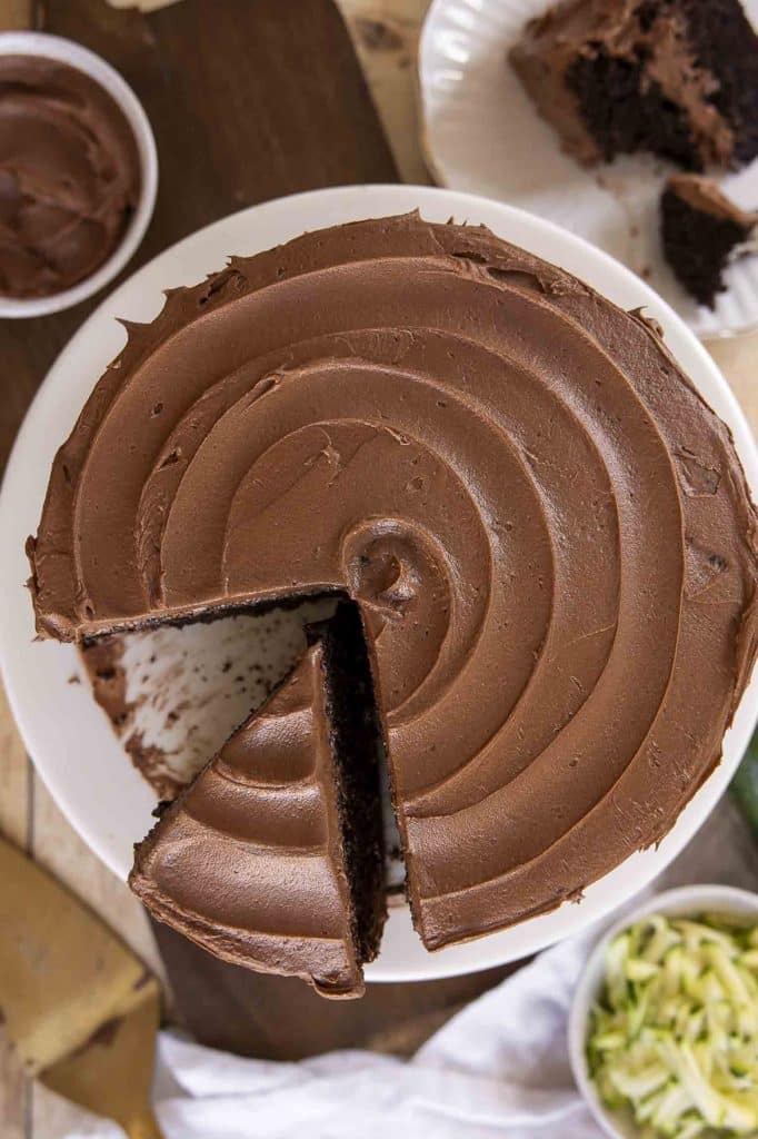 Top view of Chocolate Zucchini cake.